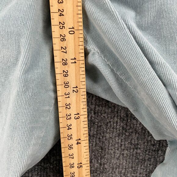 Guess Corduroy Pants Womens 34 Blue Mid Rise Flare Flap Pocket Ladies Hippie 90s - Picture 10 of 12